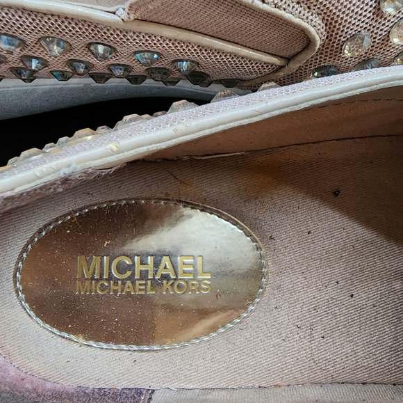 Michael Kors Mens Embellished Slip On Sneakers Rose Gold Mesh EU 42 US 11 - Picture 5 of 7